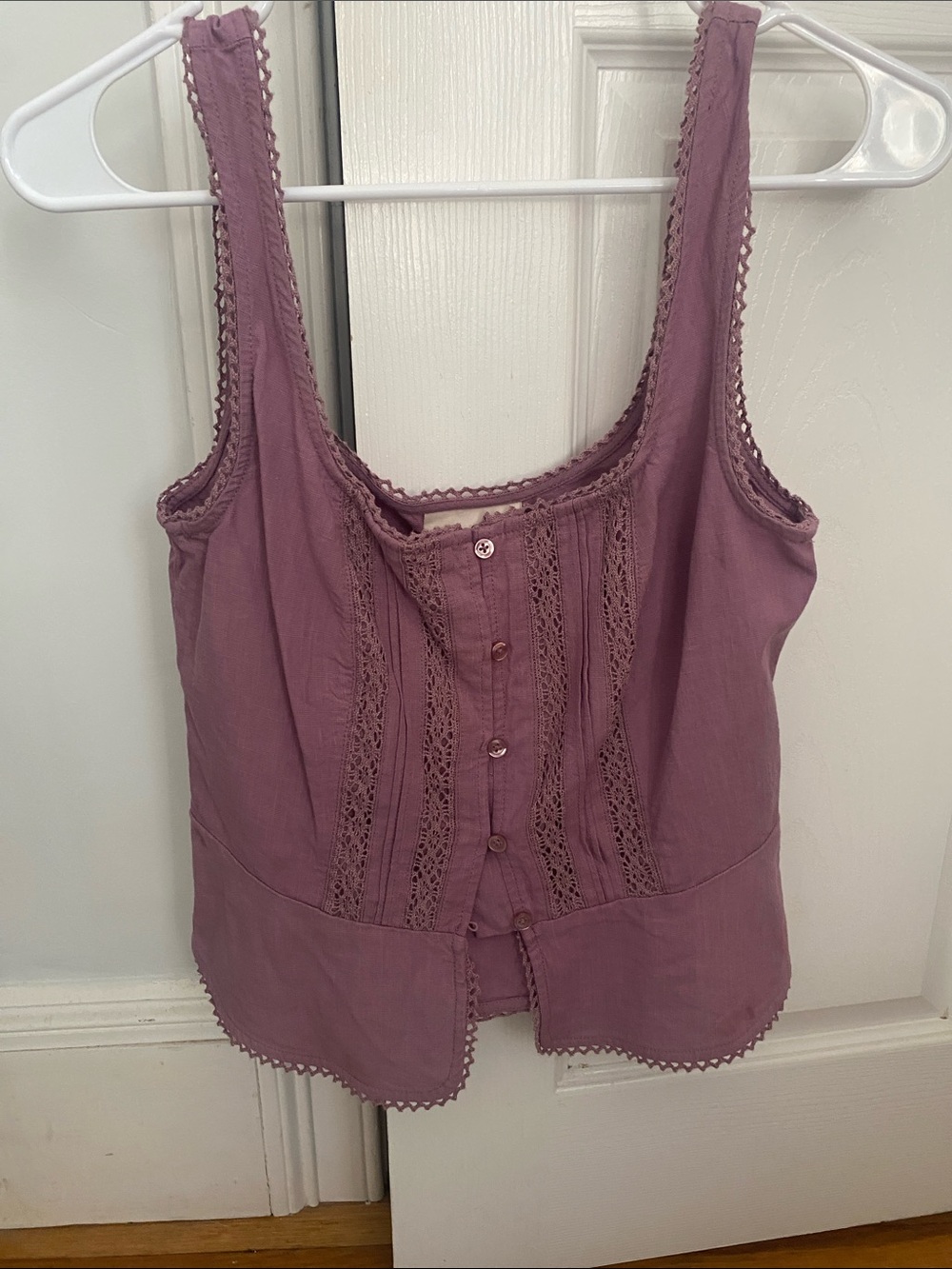 Universal Thread Mauve Lace-Trim Button Front Cami